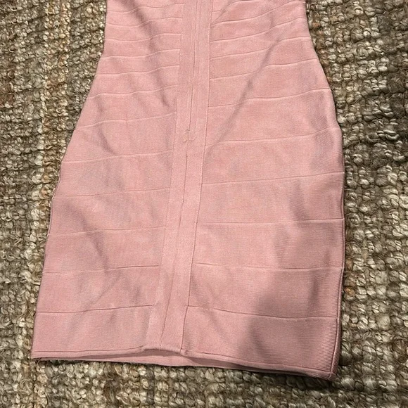 open lace back dress 1990s Herve Leger Hot Pink Rayon & Silk Chiffon Baby Doll Empire Waist Cocktail Dress